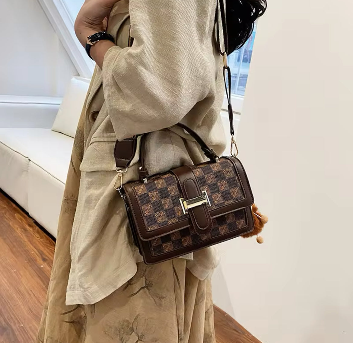 Letter printing portable casual shoulder crossbody bag XD21