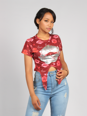 Lips Summer Crop Top XD21