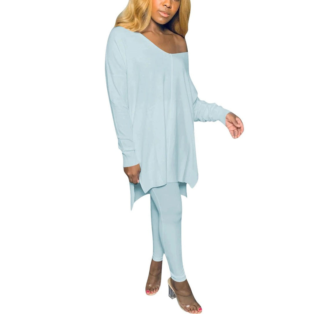 Long Off Shoulder Jersey and Leggings Set XD21