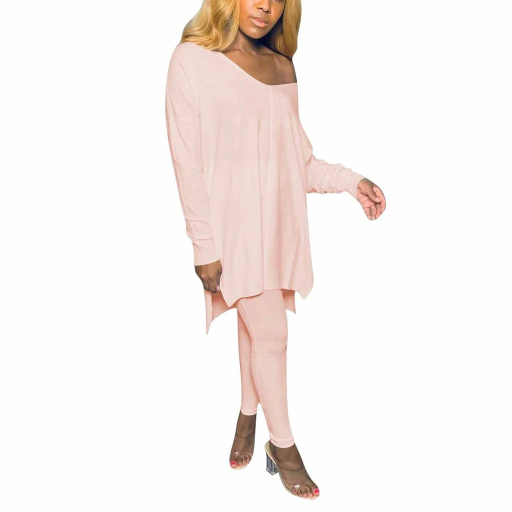 Long Off Shoulder Jersey and Leggings Set XD21