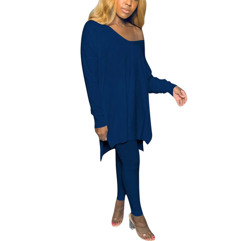 Long Off Shoulder Jersey and Leggings Set XD21