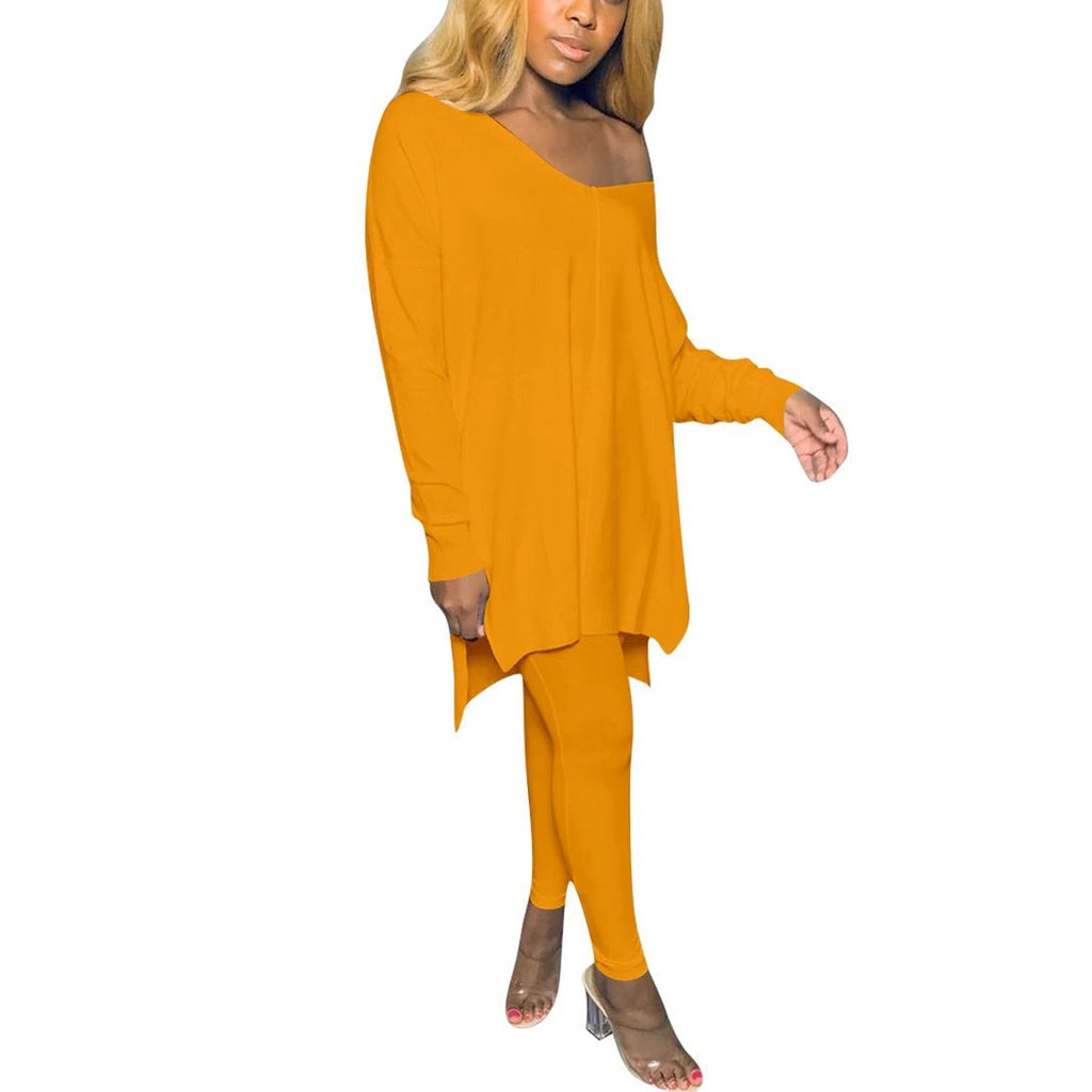 Long Off Shoulder Jersey and Leggings Set XD21