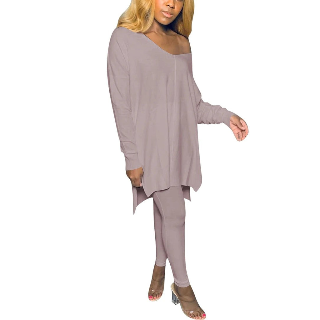 Long Off Shoulder Jersey and Leggings Set XD21