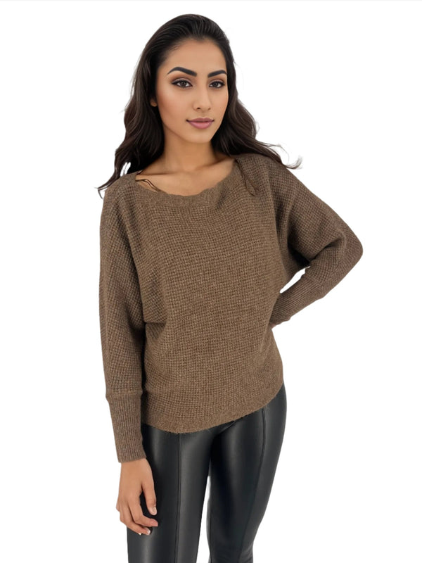 Long Sleeve Batwing Knitted Jersey