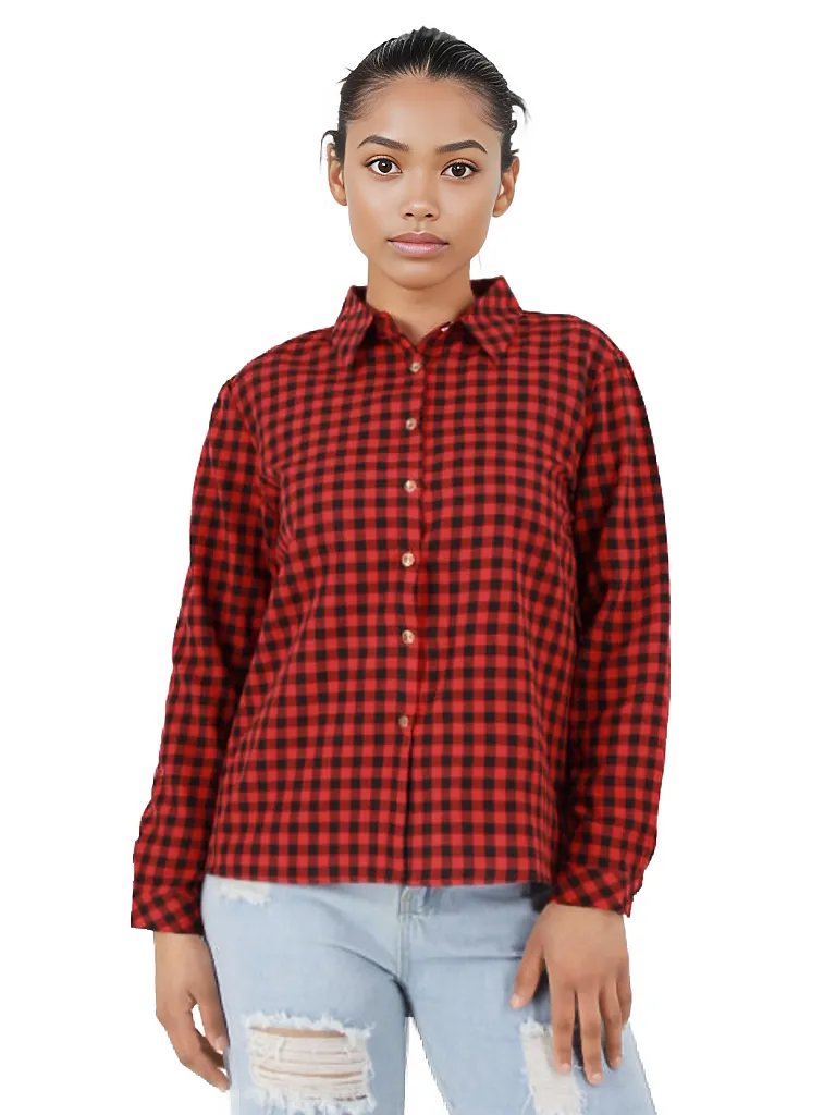 Long Sleeve Button Up Checkered Shirt XD21