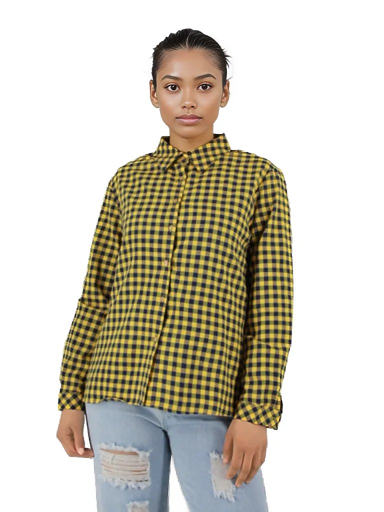 Long Sleeve Button Up Checkered Shirt XD21