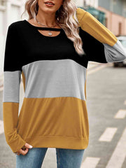 Long Sleeve Colourblock Regular T-Shirt XD21