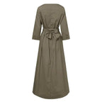 Long Sleeve Lace Up Sundress - XD21