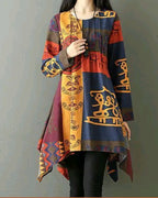Long Sleeve Patterned Back Button Up Long Shirt Blouse XD21