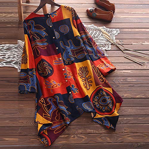 Long Sleeve Patterned Back Button Up Long Shirt Blouse XD21