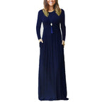 Long Sleeve Round Neck Maxi Dress XD21