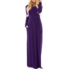 Long Sleeve Round Neck Maxi Dress XD21
