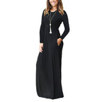 Long Sleeve Round Neck Maxi Dress XD21