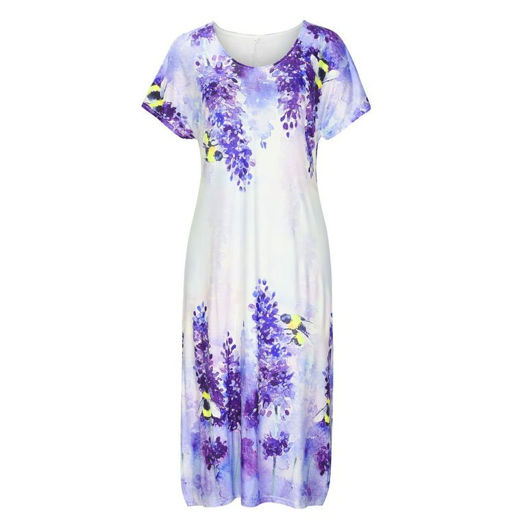 Long Slit Printed Maxi Dress XD21