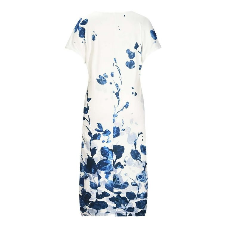 Long Slit Printed Maxi Dress XD21