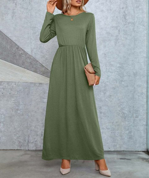 Long solid maxi dress