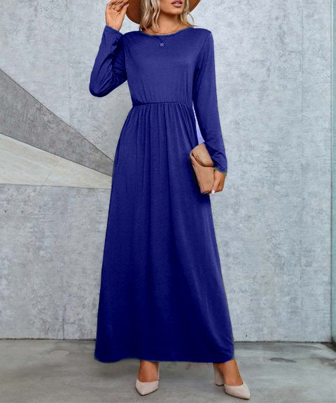 Long solid maxi dress
