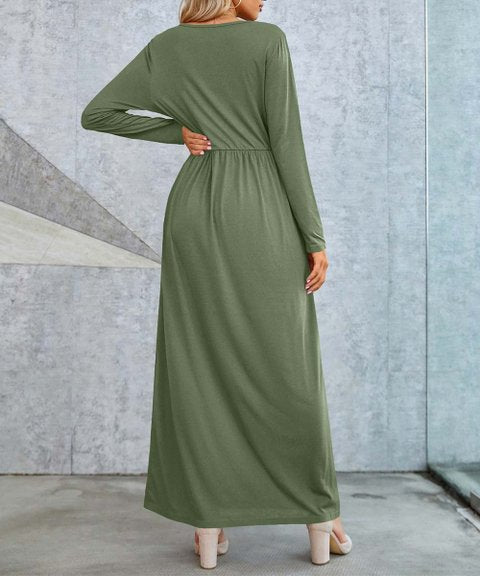 Long solid maxi dress