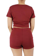 Loungewear Two Piece Cropped Top and Shorts Set Style 3 XD21