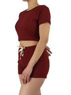 Loungewear Two Piece Cropped Top and Shorts Set Style 3 XD21