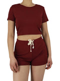 Loungewear Two Piece Cropped Top and Shorts Set Style 3 XD21