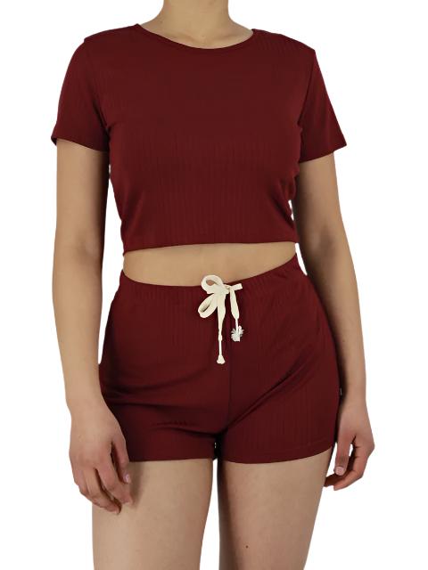 Loungewear Two Piece Cropped Top and Shorts Set Style 3 XD21