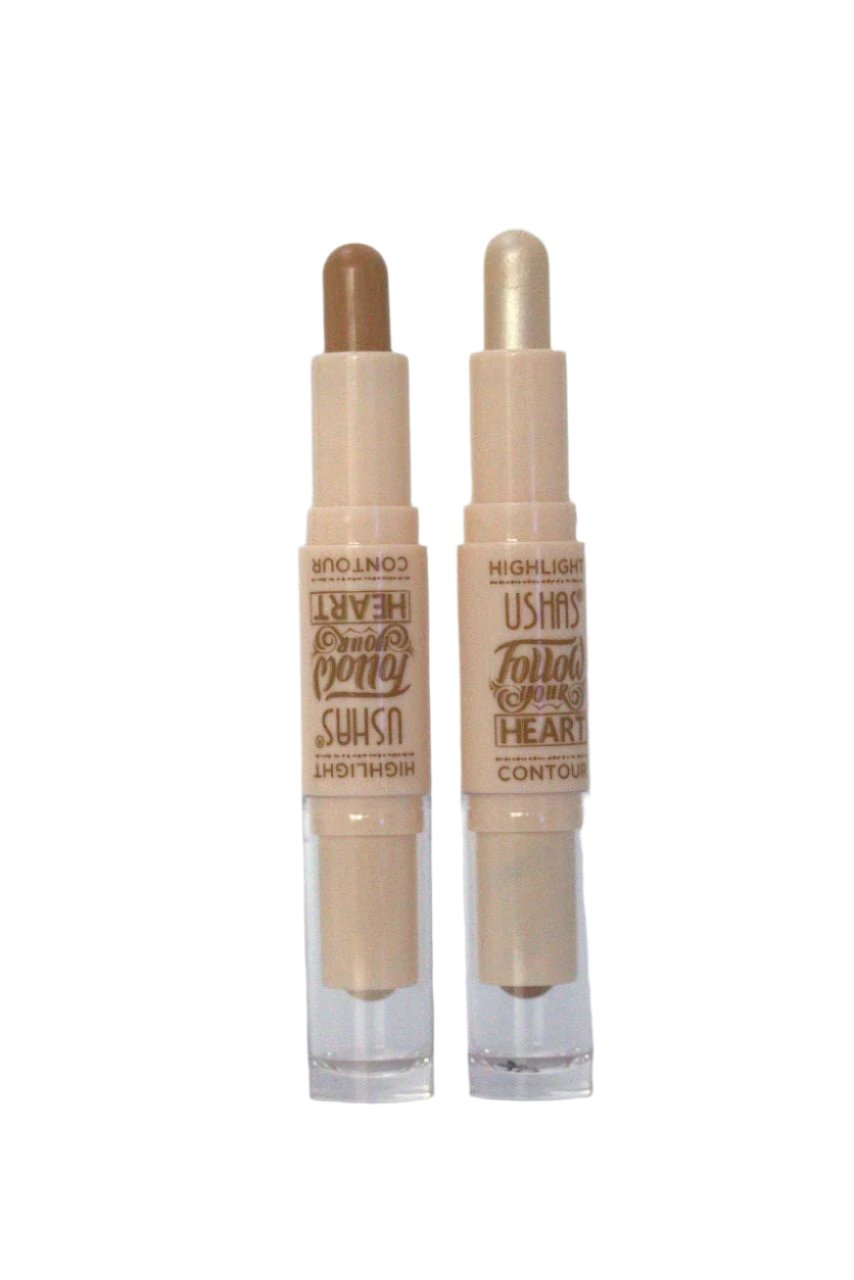 2-in-1 Contour and Highlighter Stick - Define and Illuminate Your Features Effortlessly!