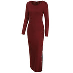 Maxi Dress O Neck Bodycon - XD21