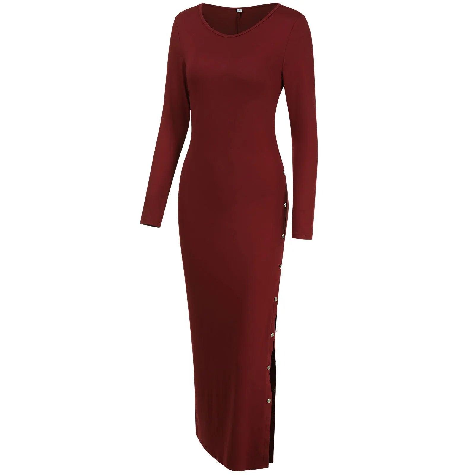 Maxi Dress O Neck Bodycon - XD21