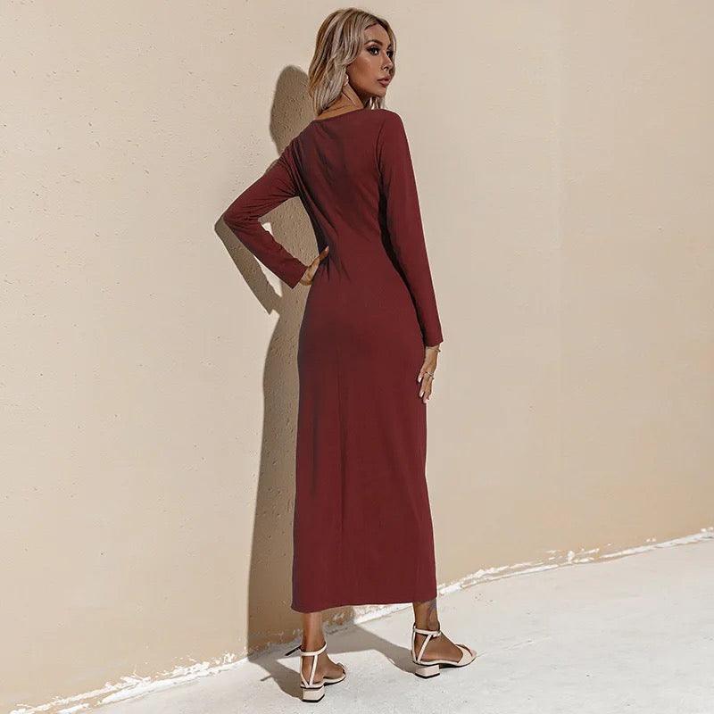 Maxi Dress O Neck Bodycon - XD21