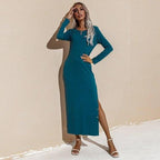 Maxi Dress O Neck Bodycon - XD21