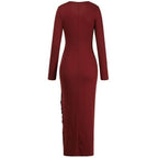 Maxi Dress O Neck Bodycon - XD21