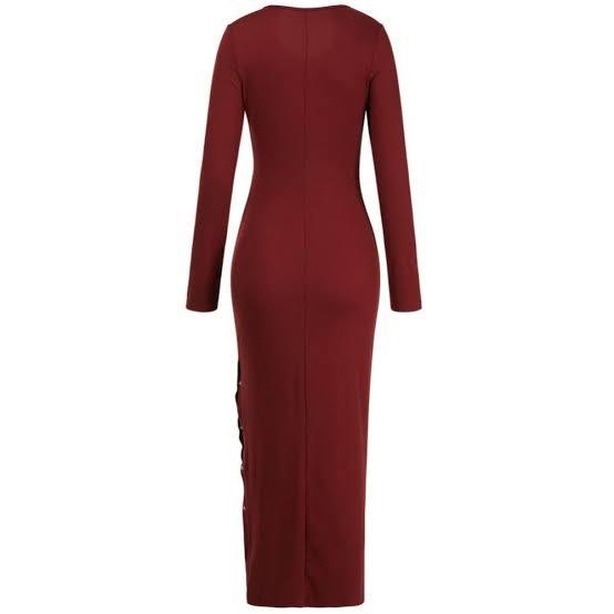 Maxi Dress O Neck Bodycon - XD21