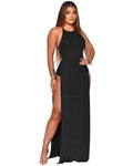 Maxi dress with shorts attached tie back XD21