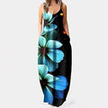 Maxi summer sleeveless dress with pockets XD21