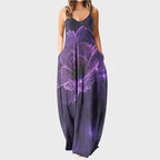 Maxi summer sleeveless dress with pockets XD21