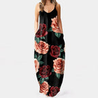 Maxi summer sleeveless dress with pockets XD21