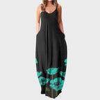 Maxi summer sleeveless dress with pockets XD21