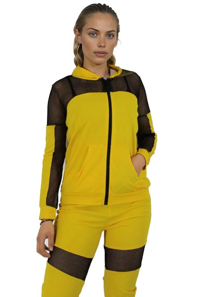 Mesh Patchwork Two Piece Gym Set XD21