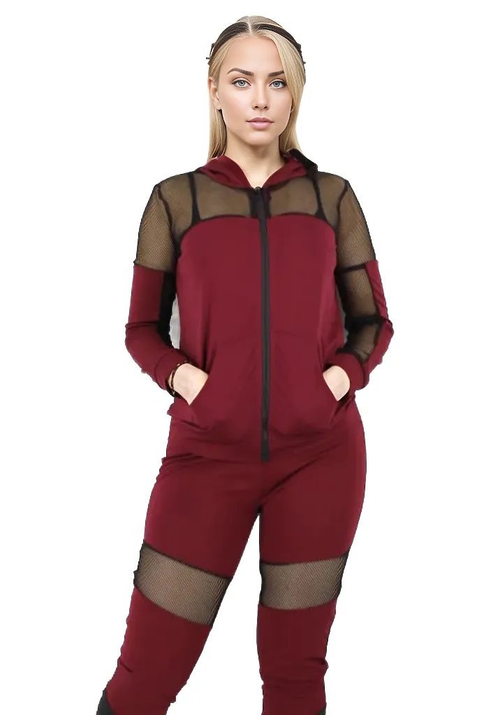 Mesh Patchwork Two Piece Gym Set XD21