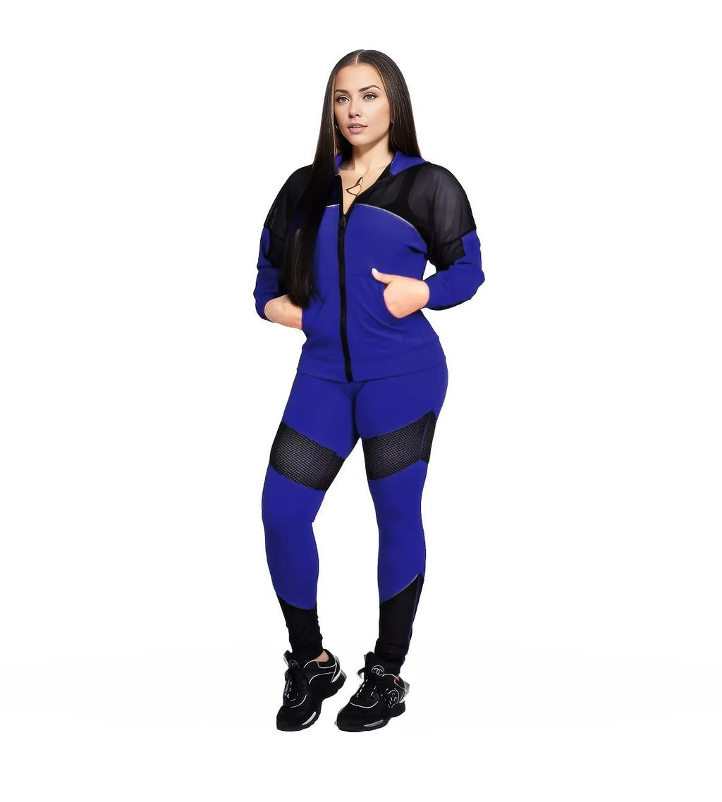 Mesh Patchwork Two Piece Gym Set XD21