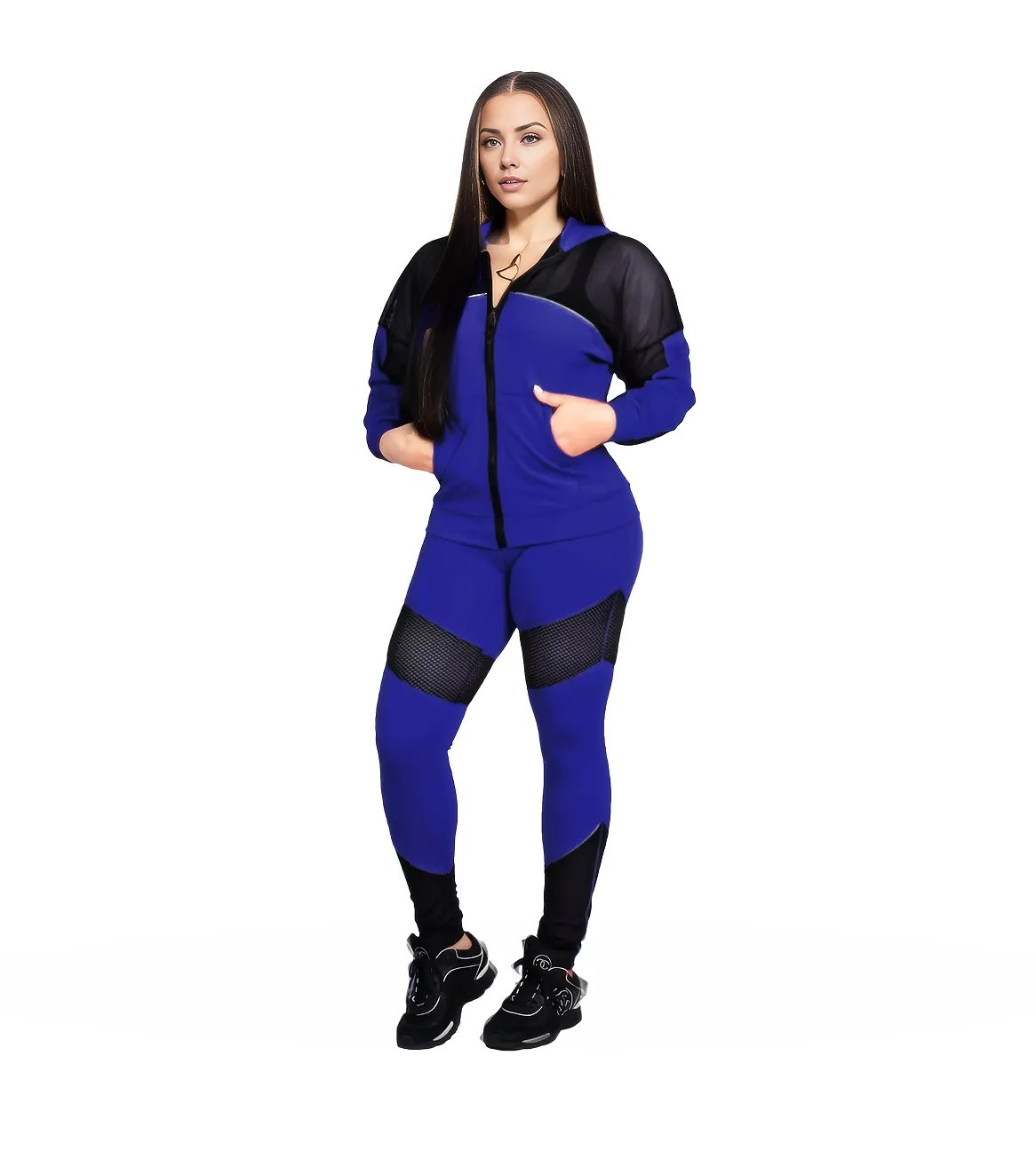 Mesh Patchwork Two Piece Gym Set XD21