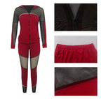 Mesh Patchwork Two Piece Gym Set XD21