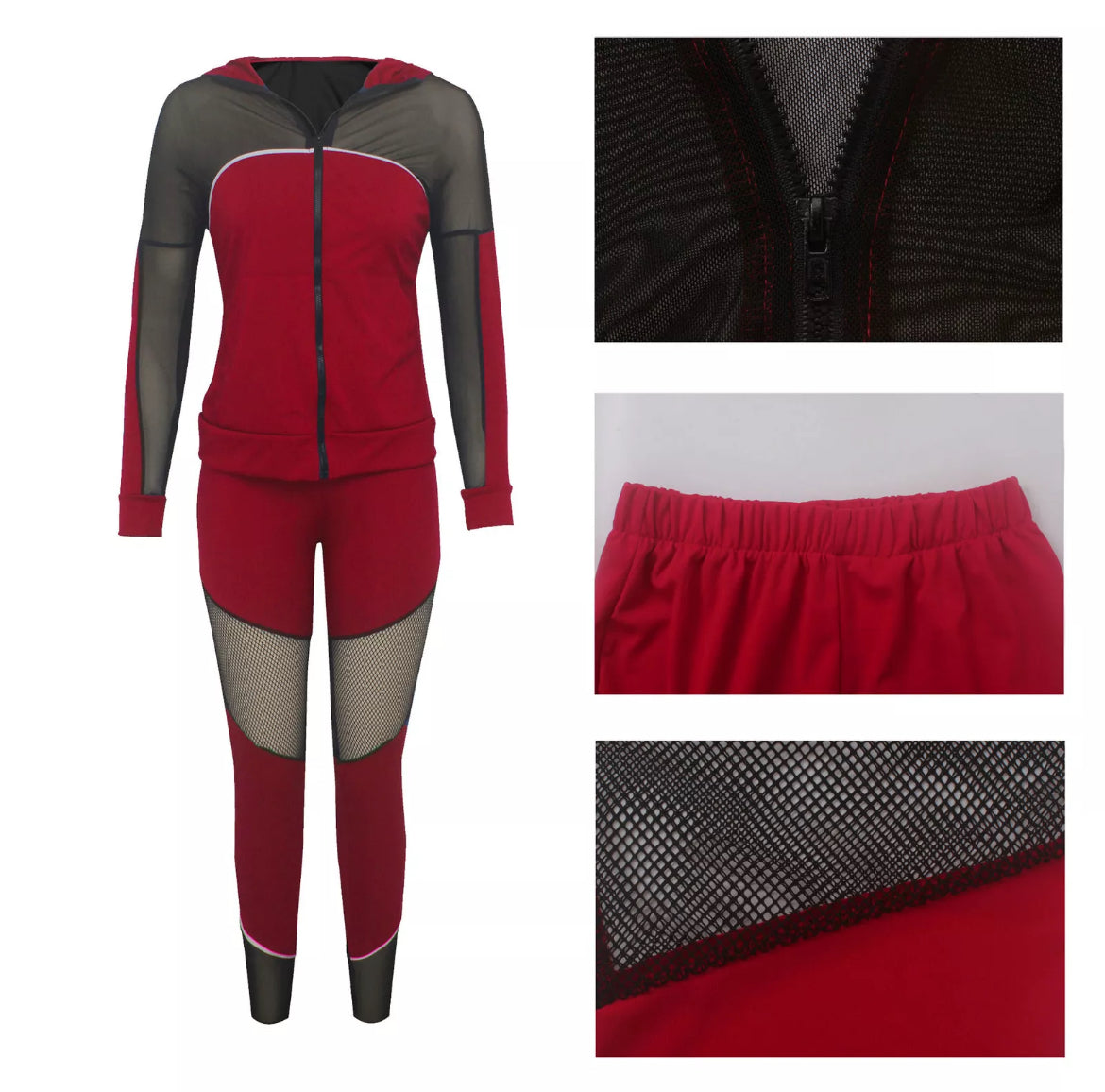 Mesh Patchwork Two Piece Gym Set XD21