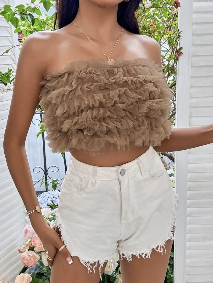 Crop Top Fluffy Boob Tube Brand New Pink Fluffy Crop Top ?, Hideout