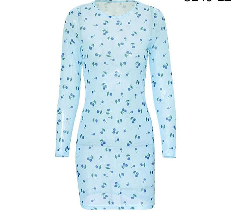 Mesh see through mini bodycon dress - XD21