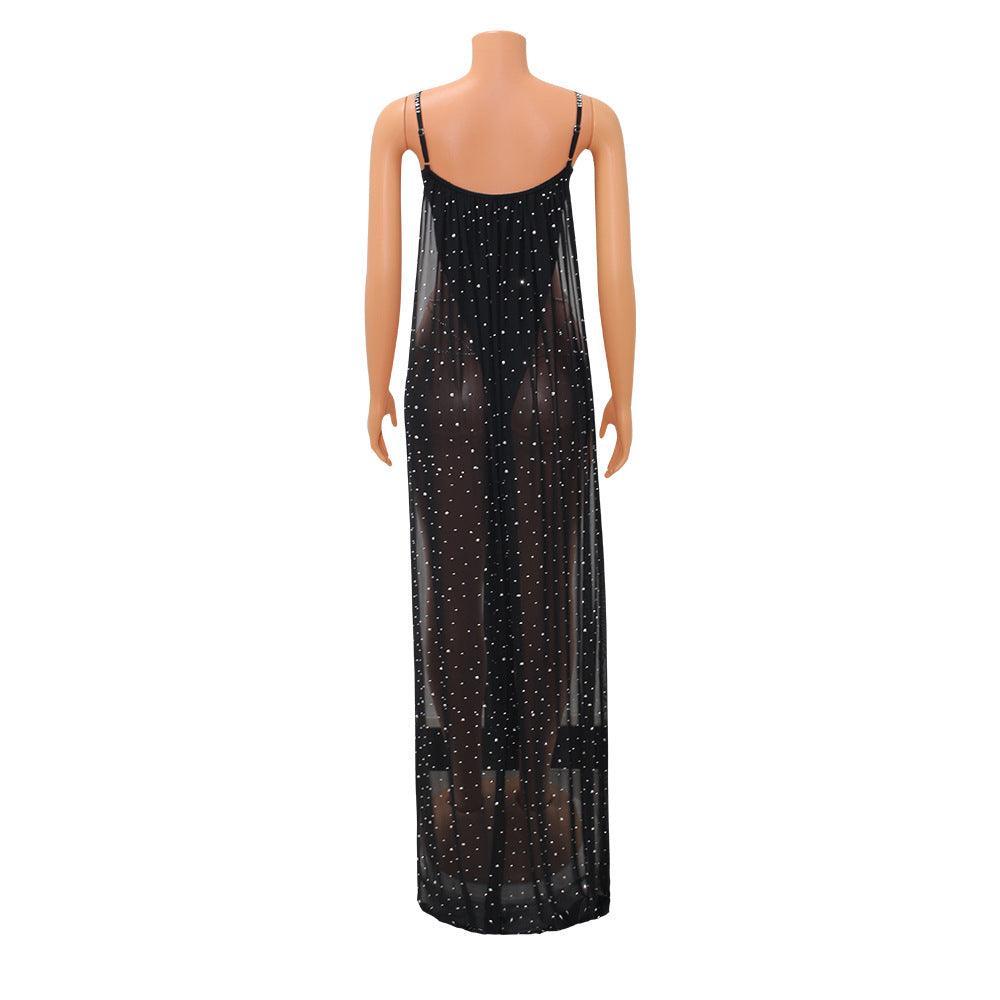 Sleeveless Nightclub Mesh Skirt One-piece Dress - XD21