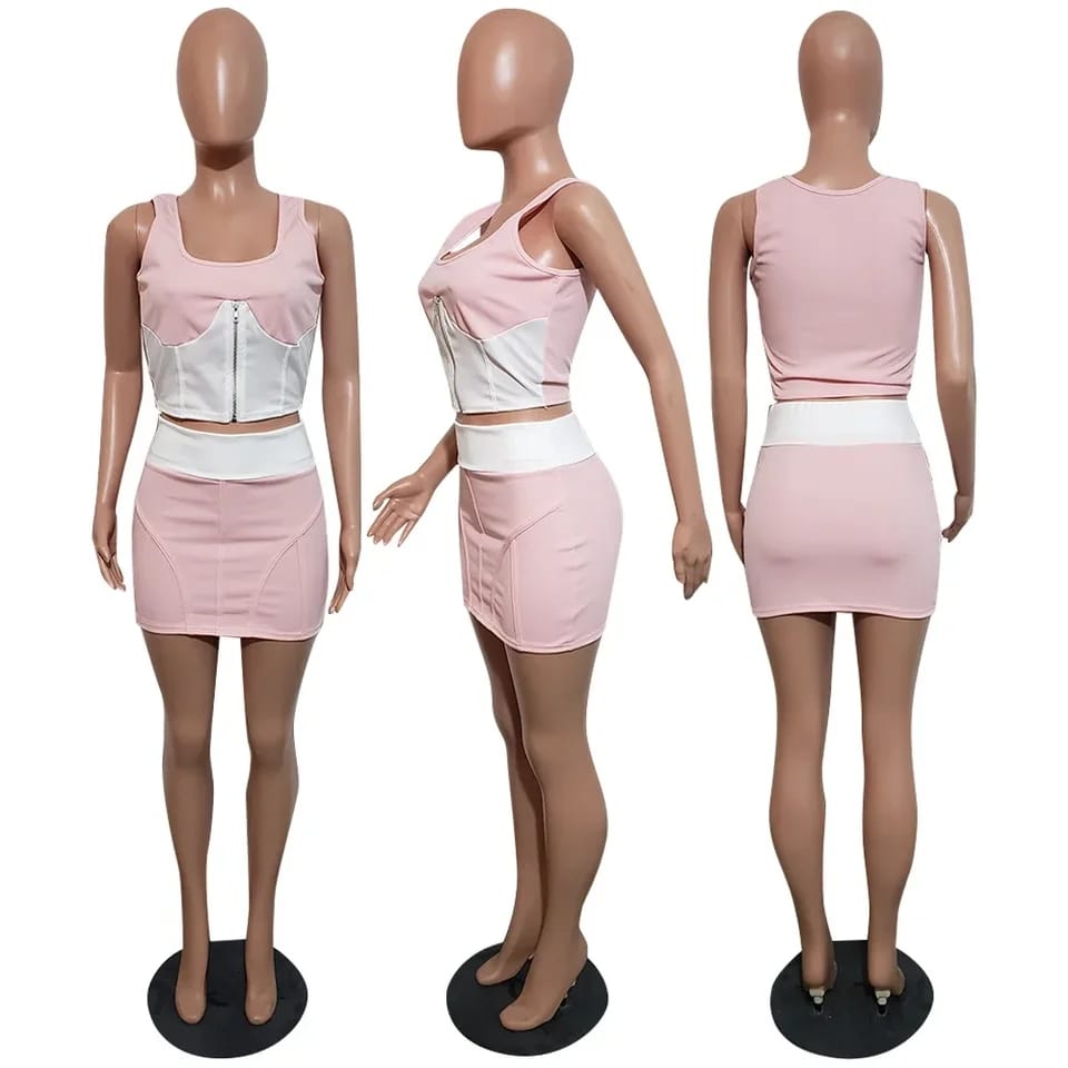 Mini Skirt And Crop Top Suit Skirt Two Piece Set XD21