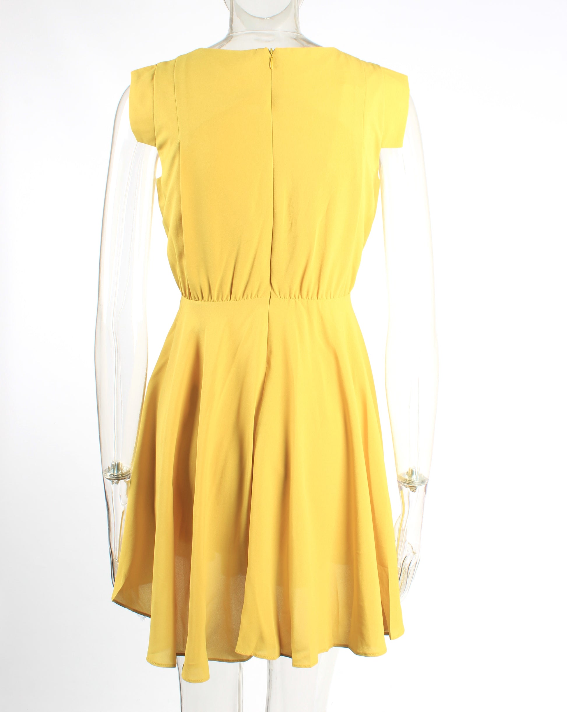 Mini elastic waist linen dress XD21