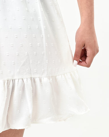 Mini puff sleeve drawstring dress - XD21